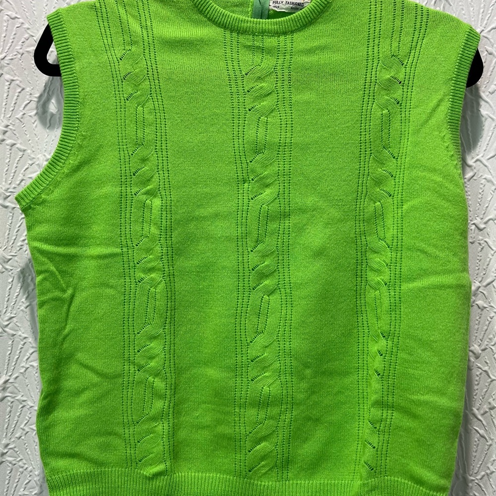 Bright Green Sleeveless Knit Top